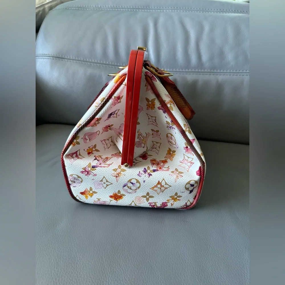 Louis Vuitton MONOGRAM WATERCOLOR FRAME SPEEDY with snakeskin trim - Picture 4 of 13